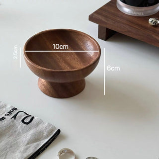 Legged Wooden Round Mini Accessory Tray Storage Tray