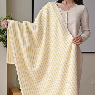 Simple Pin Stripe Color Bath Towel     100% Combed Cotton  Absorbent  Large Size Towel Blanket