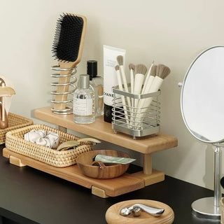 Stainless Steel Silver Square Brush Stand Pen Holder Cutlery