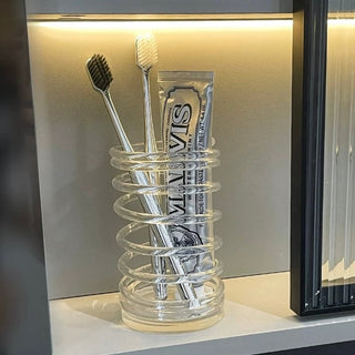 Acrylic Clear Spring Brush Stand Pen Holder