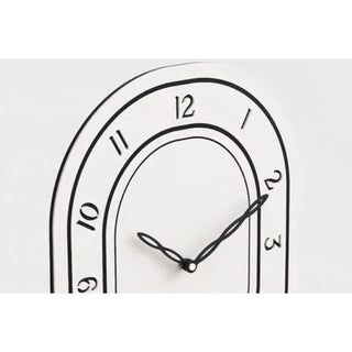 Oval-shaped acrylic white wall clock