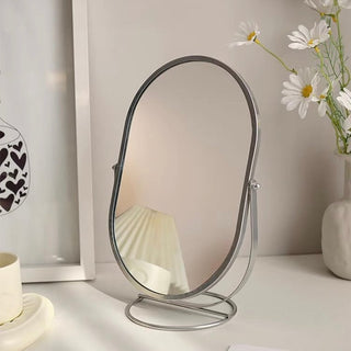 Adjustable Angle Oval Tabletop Mirror Mirror with Stand