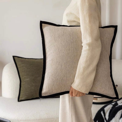 Piping Linen-like Cushion Cover  45 x 45 cm
