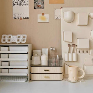 Two-tier drawer & open cosmetic storage unitin  .
