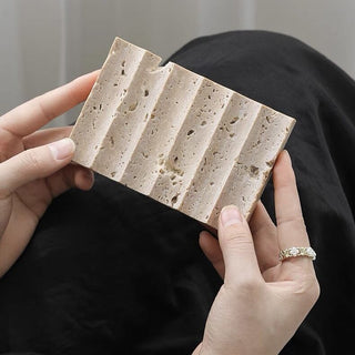 Travertine Wavy Tray Natural Marble Soap Dish