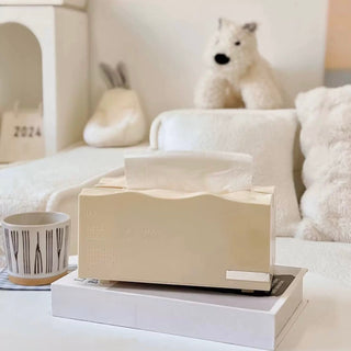 Wavy Cream Color Tissue Case Tissue Box
