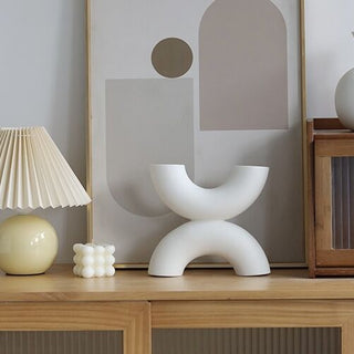 Semicircular X-shaped Art Ceramic Flower Vase