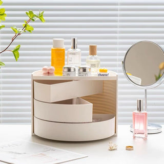 Semicircular degree sliding cosmetic boxin  storage.