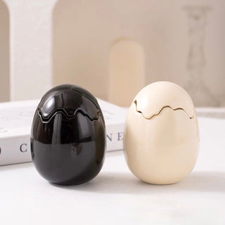 Egg motif ceramic trinket box egg storage