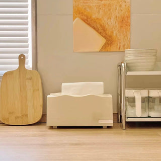 Wavy Cream Color Tissue Case Tissue Box