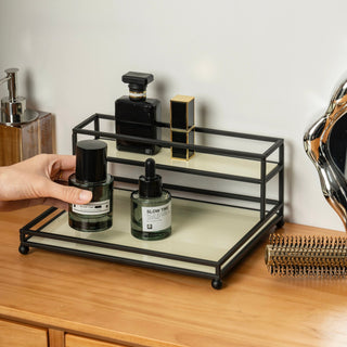 Black Iron Frame Acrylic Two-Tier Storage Rack   in  and 2 Sizes