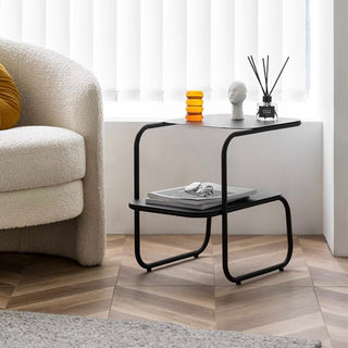 Iron Frame Two-Tier Side Table  Storage Rack Coffee Table