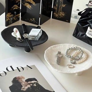 Matte Color Round Accessory Tray with Legs