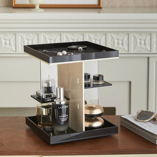 360 Degree Rotating Acrylic Square Cosmetic Storage Rack Makeup and Perfume Storage Tray