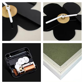 Flower motif square wall clock flower