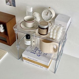 Clear Acrylic Rack Mini Table Piece Set Storage