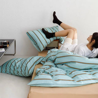 Blue Pin Stripe Duvet Cover Set