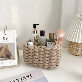 Rope braided small storage basket