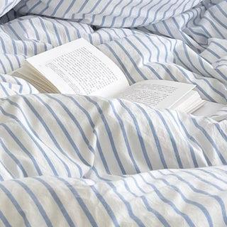 Stitch Color Stripe Cotton Duvet Cover Set