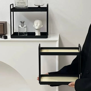 Black Frame Two-Tier Storage Display Rack