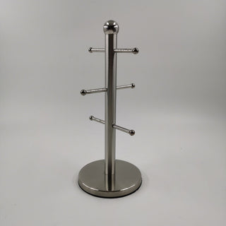 Stainless Steel Silver Cup Stand Rack Storage Mug Tree