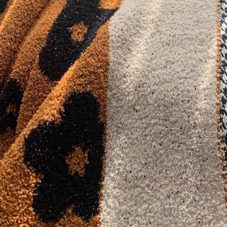 Brown floral blanket 130x170 lap blanket knit