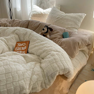 Faux Fur Velvet-like Winter Duvet Cover Set