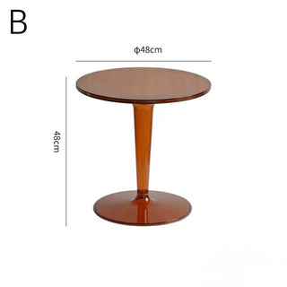 Clear Color Compact Round Side Table