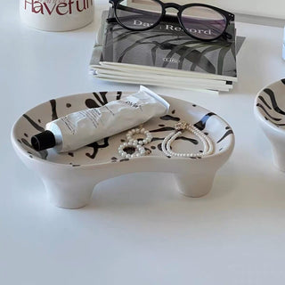 Zebra print with legs wave-shaped accessory tray
