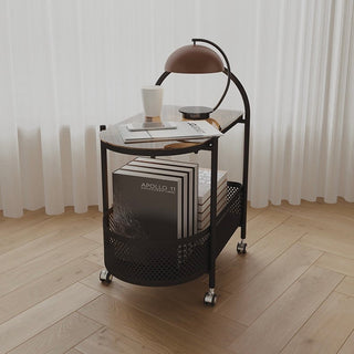 Wagon with casters basket side tablein