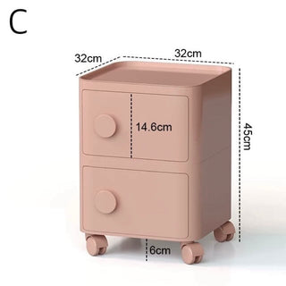 Castered Square Two-Tier Storage Rack Side Table