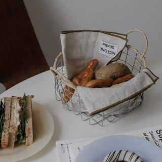 Handled Iron Mini Basket Storage Basket