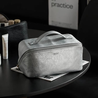 Simple Leather Large Capacity Cosmetic Storage Pouch  Travel Pouch
