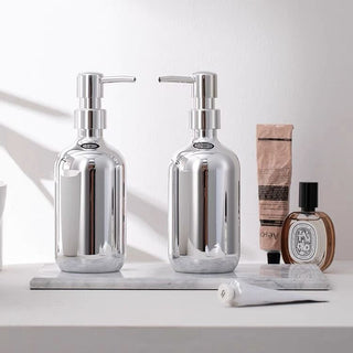 piece set Metallic Silver Soap Dispenser