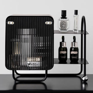 Slide-lid double-layer cosmetic and perfume storage rack
