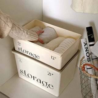 piece set stackable storage boxes with lids clothing storage cases.
