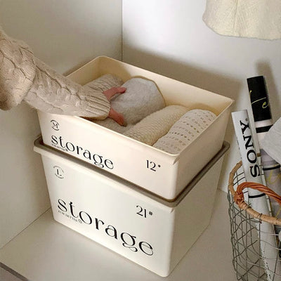 piece set stackable storage boxes with lids clothing storage cases.