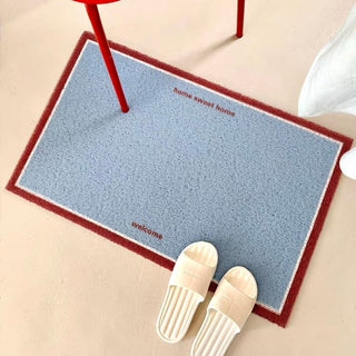 Blue and Red color scheme entrance mat 50 x 80 cm for removing mud.