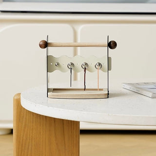 Handle-equipped Wave Accessory Key Stand Tray  Storage Tray for Small Items