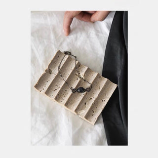 Travertine Wavy Tray Natural Marble Soap Dish