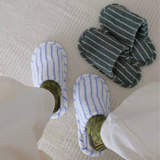 Color Stripe Pile Room Shoes  Indoor Slippers