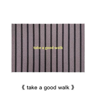 Striped Pattern Message Entrance Mat  50 x 80 cm Mud Removal
