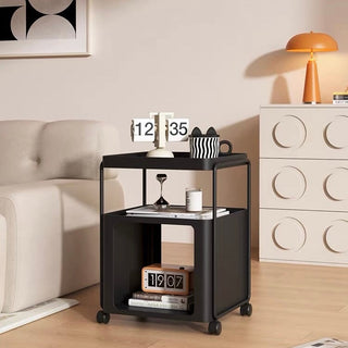 Square storage wagon with castersin  side table