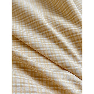 Cream Yellow Check Pattern Duvet Cover Set 2 Sizes  All Seasons