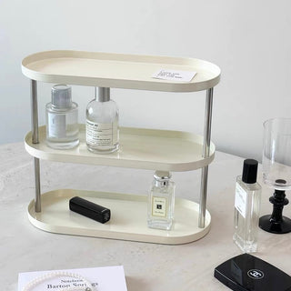 Monotone Oval Tray Three-Tier Storage Rack