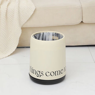 Two-tone lettering dustbin trash can