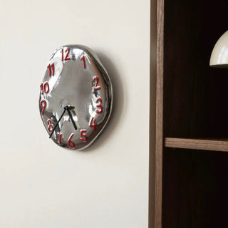 Silver Ceramic 3D Dial Round Clock  Wall Clock