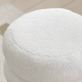 Boucle Round Two-Tier Stool Ottoman Height 22cm