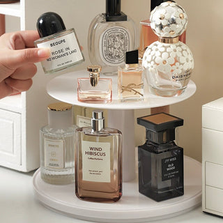 360 Degree Rotating Clear Perfume & Cosmetics Storage Two-Tier Display Rack