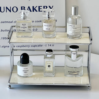 Desktop display two-tier storage rack